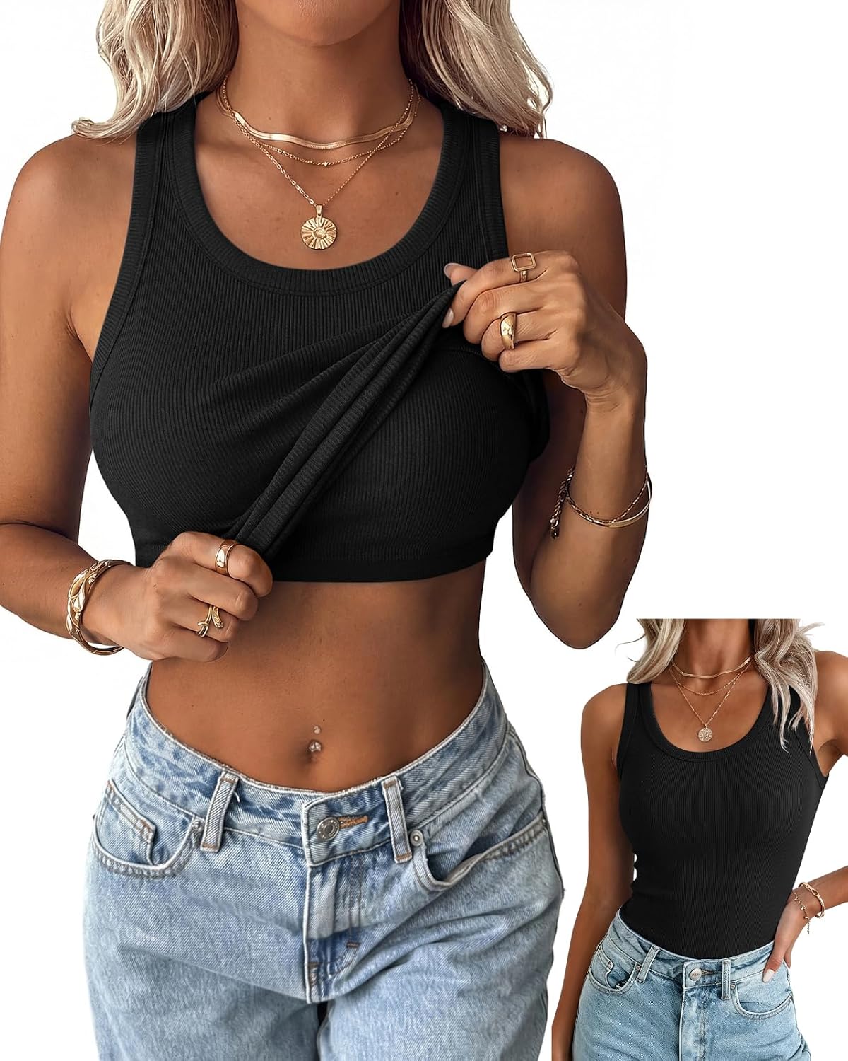 Detalle de Zeagoo Tank Top Viscose Blend