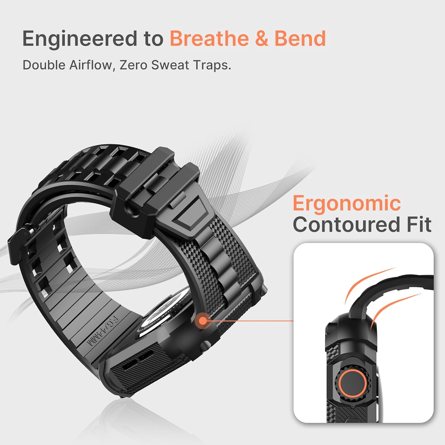 Thumbnail 3 de Fullmosa Rugged Cover con cinturino per Apple Watch Ultra 3/Ultra 2/Ultra 49 mm in TPU nero con bumper militare