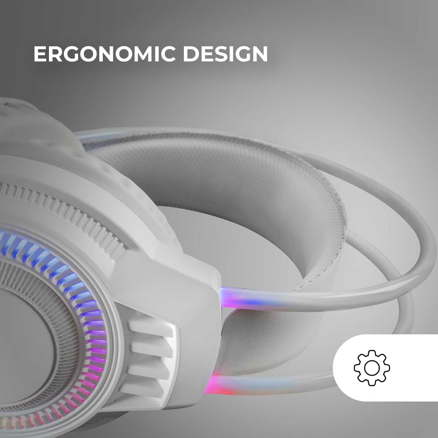 Detalle de Mars Gaming MH124: cuffie gaming FRGB Rainbow, comfort prolungato e compatibilità estesa