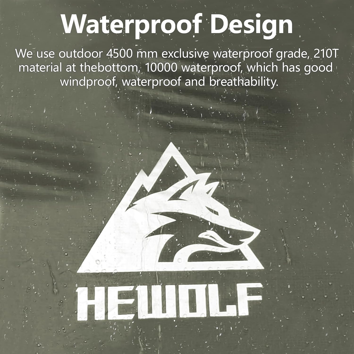 Detalle de Hewolf 2/3/4 Person Camping Tent — Instant Pop Up, Waterproof 4500mm, 2 Doors