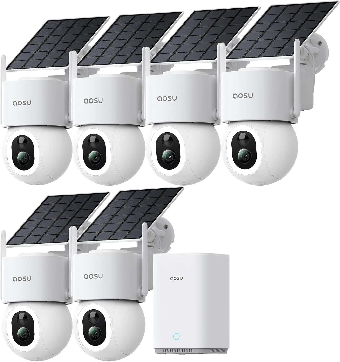 Detalle de aosu 4K 8MP D1 Max Außenüberwachungskamera mit Solar, 360° PTZ und aosubase 2.0