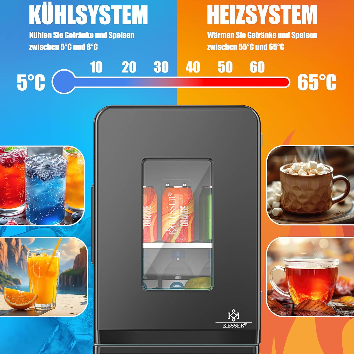 Thumbnail 4 de KESSER® 2in1 Mini Kühlschrank 15 Liter