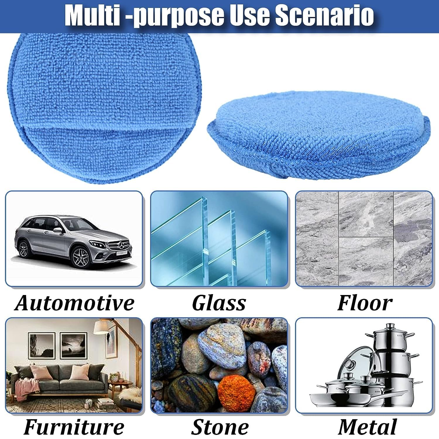 Detalle 2 de FONAROLL Microfiber Wax Applicator Pads 5 inch