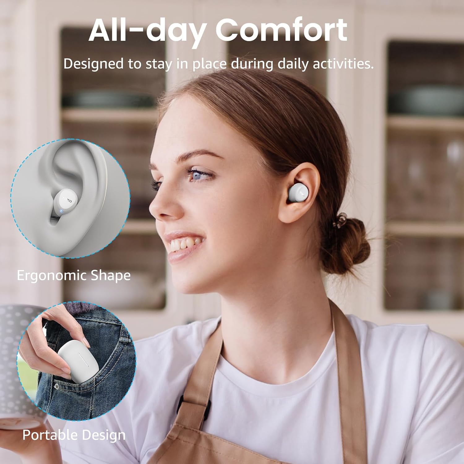 Detalle 2 de TOZO A1 Wireless Earbuds, Bluetooth 5.3, IPX5, 32 EQ Presets