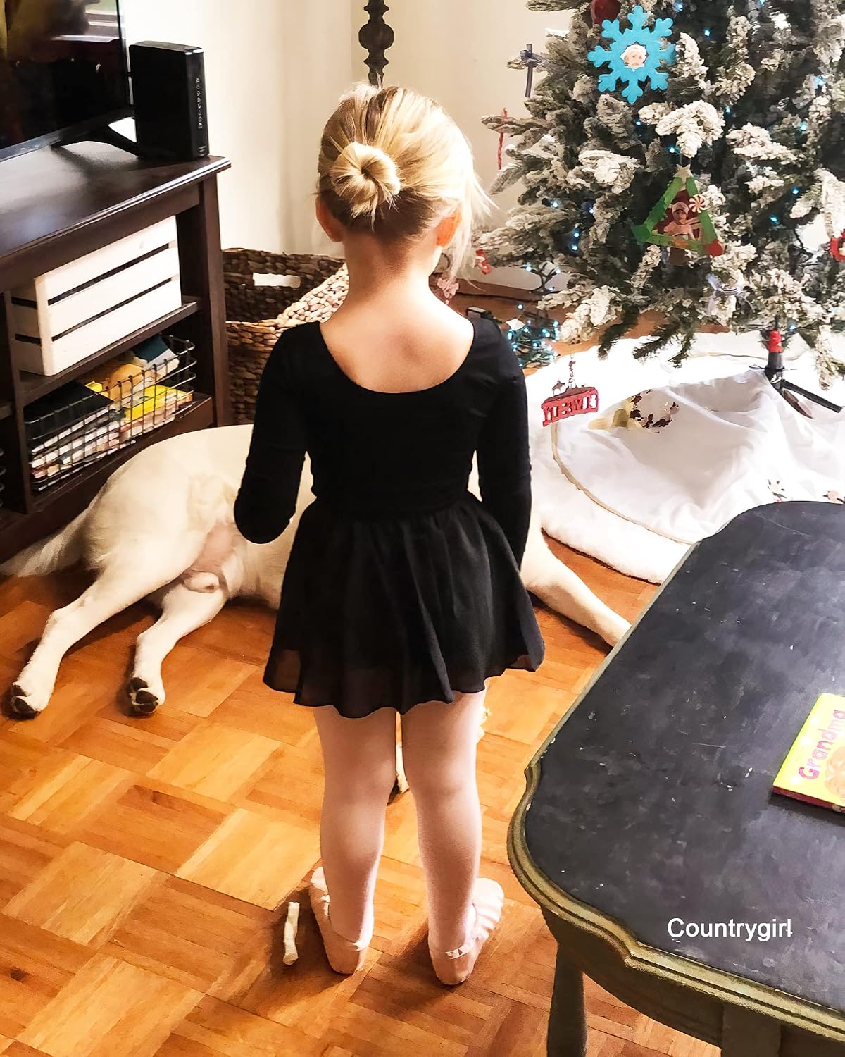 Detalle de STELLE Long Sleeve Ballet Leotard for Girls with Cotton Fabric and Full Lining