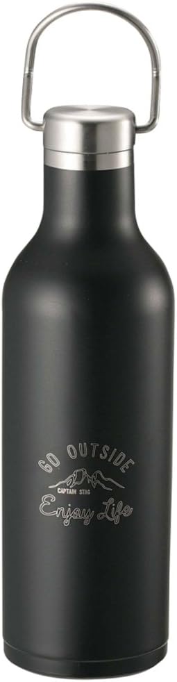 Detalle de キャプテンスタッグ モンテ UE-3421 直飲みステンレスボトル 480ml 真空二重構造・ブラック
