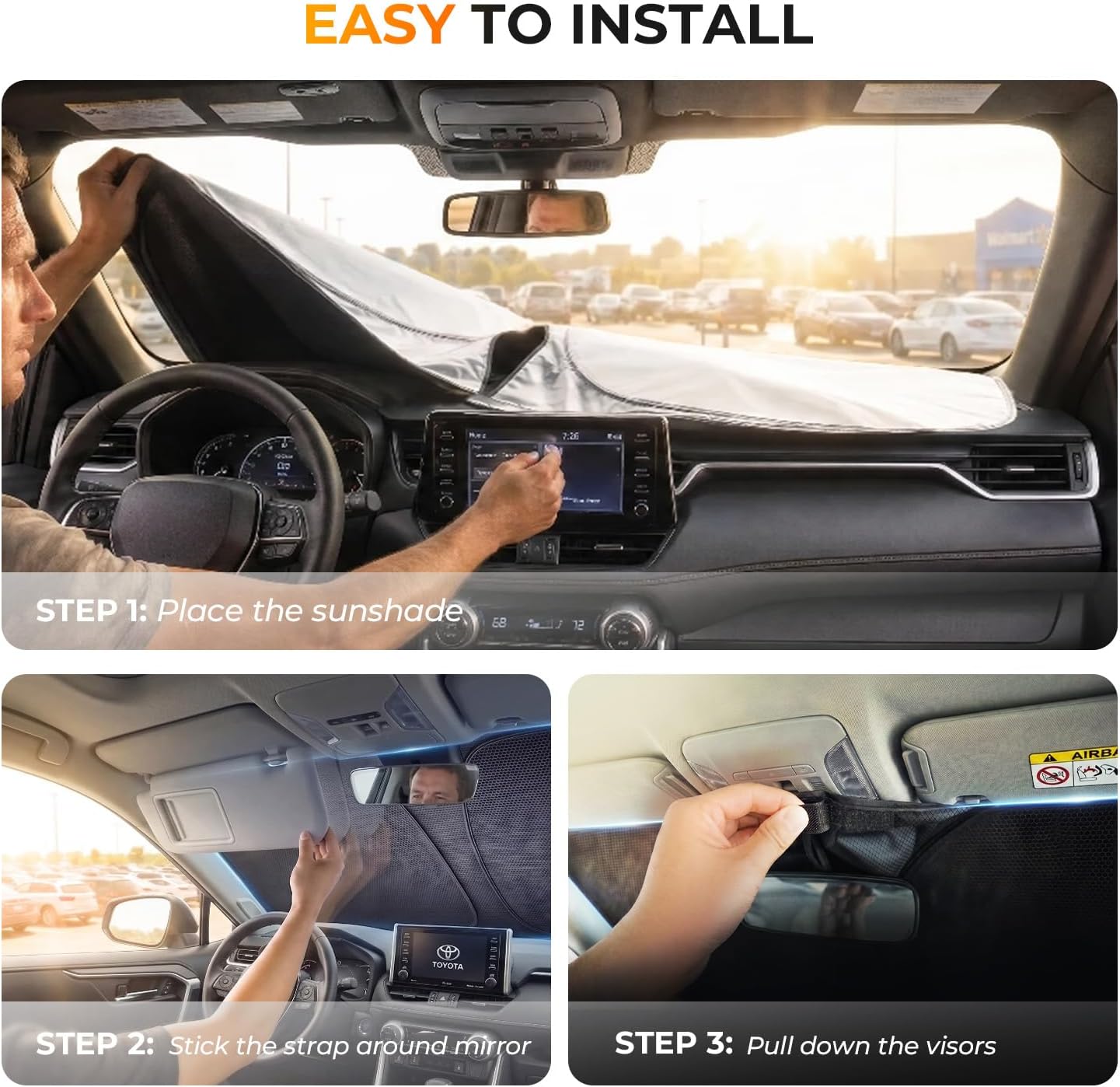 Thumbnail 6 de DooGooCoo 2026 Upgraded Windshield Sun Shade for Honda CR-V (2023-2026) – Custom Fit