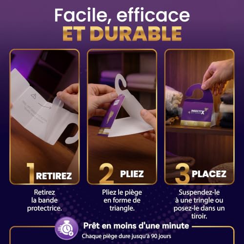Detalle de INSECTIX PEST SOLUTION pièges à mites textiles, lot de 6