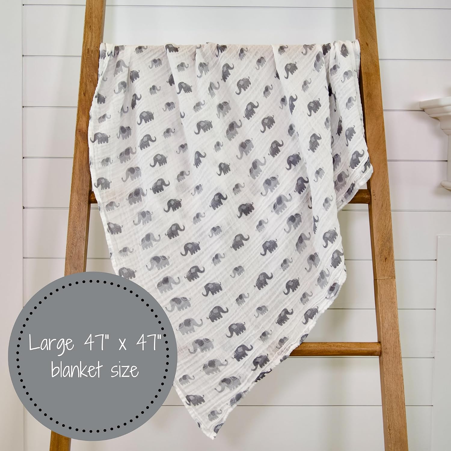 Detalle de LollyBanks Muslin Swaddle Blanket, Organic Cotton