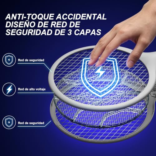 Thumbnail 7 de Toolviann Raqueta Matamoscas Eléctrica 2 en 1 4000V, USB-C y 1800 mAh