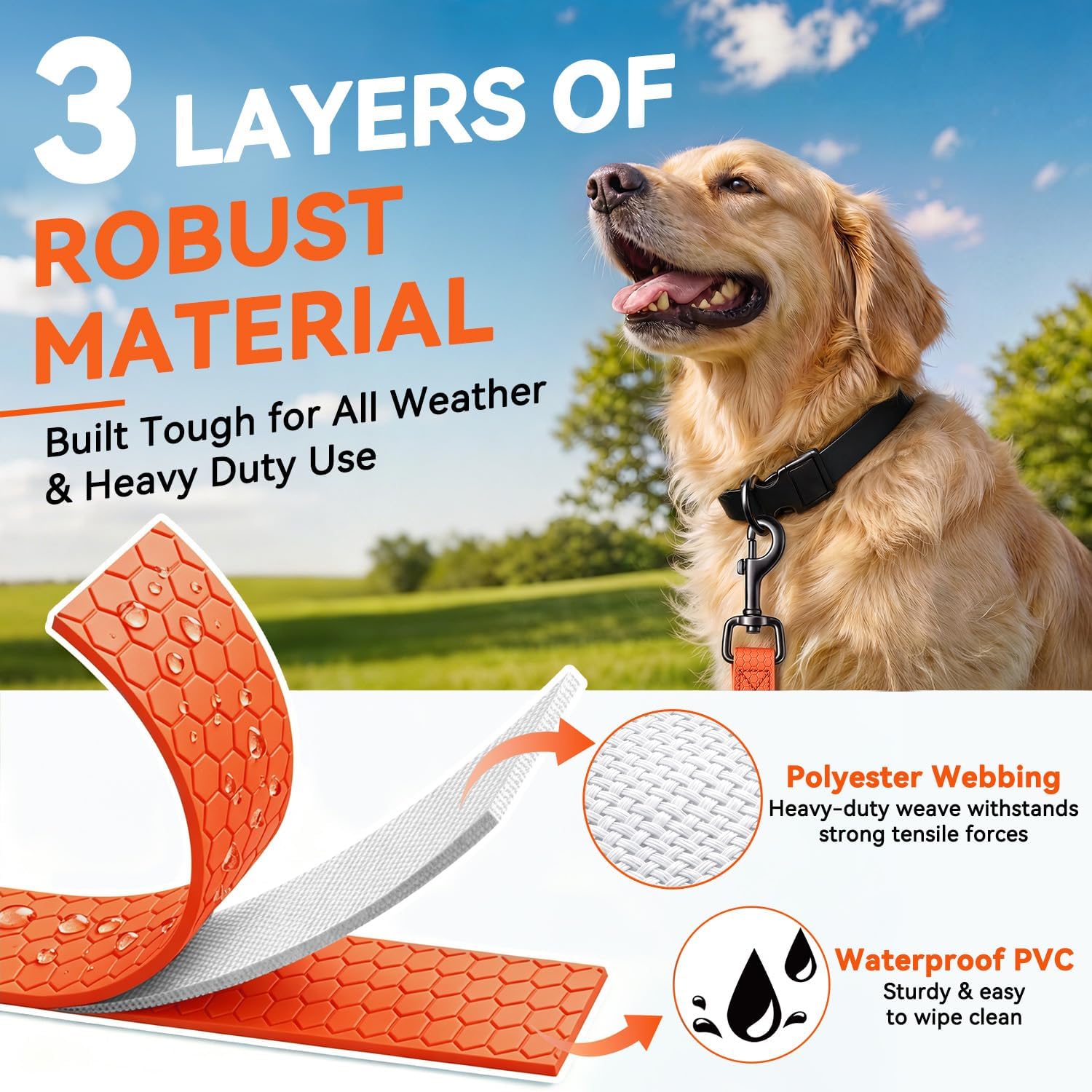 Detalle 2 de Looxmeer Training Lead 10m waterproof leash 🐕