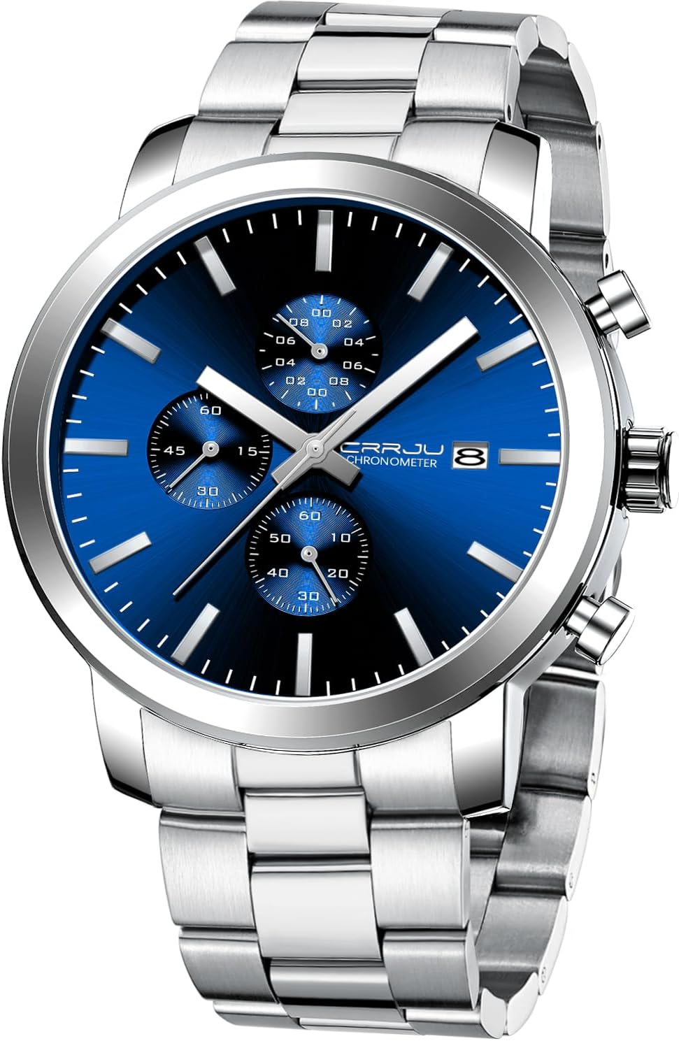 Thumbnail 6 de CRRJU Herren Chronographen-Uhr mit Edelstahlband, analogem Quarzwerk & Datum – wasserbeständig bis 30 m