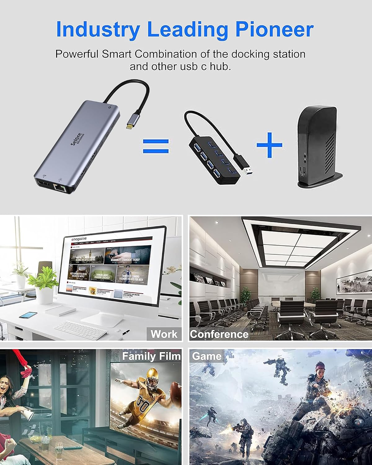 Detalle de Selore&S-Global SEUC3303 USB-Cドッキングステーション、トリプルディスプレイ・100W PD・有線LAN対応