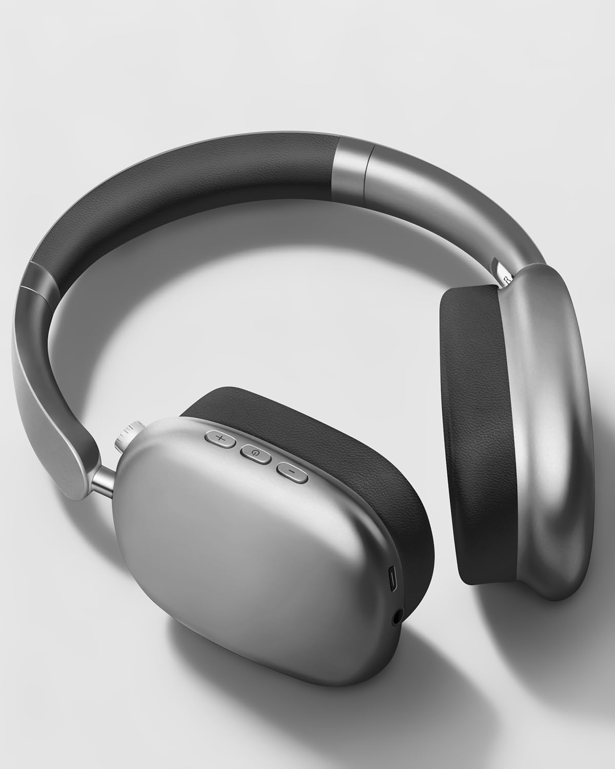 Detalle 2 de Wentronic Y01 Noise-Cancelling-Kopfhörer – Kabellose Over‑Ear, Bluetooth 5.3, 48h Akku, Grau