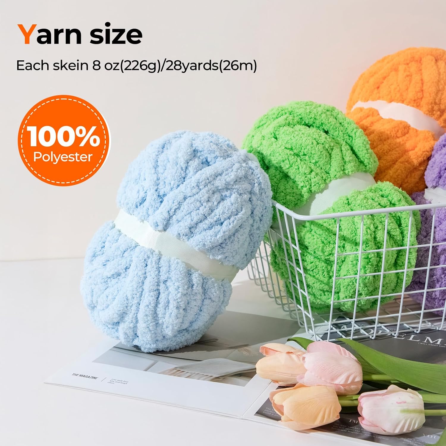 Thumbnail 2 de HouseABC jumbo chenille yarn, 8-pack