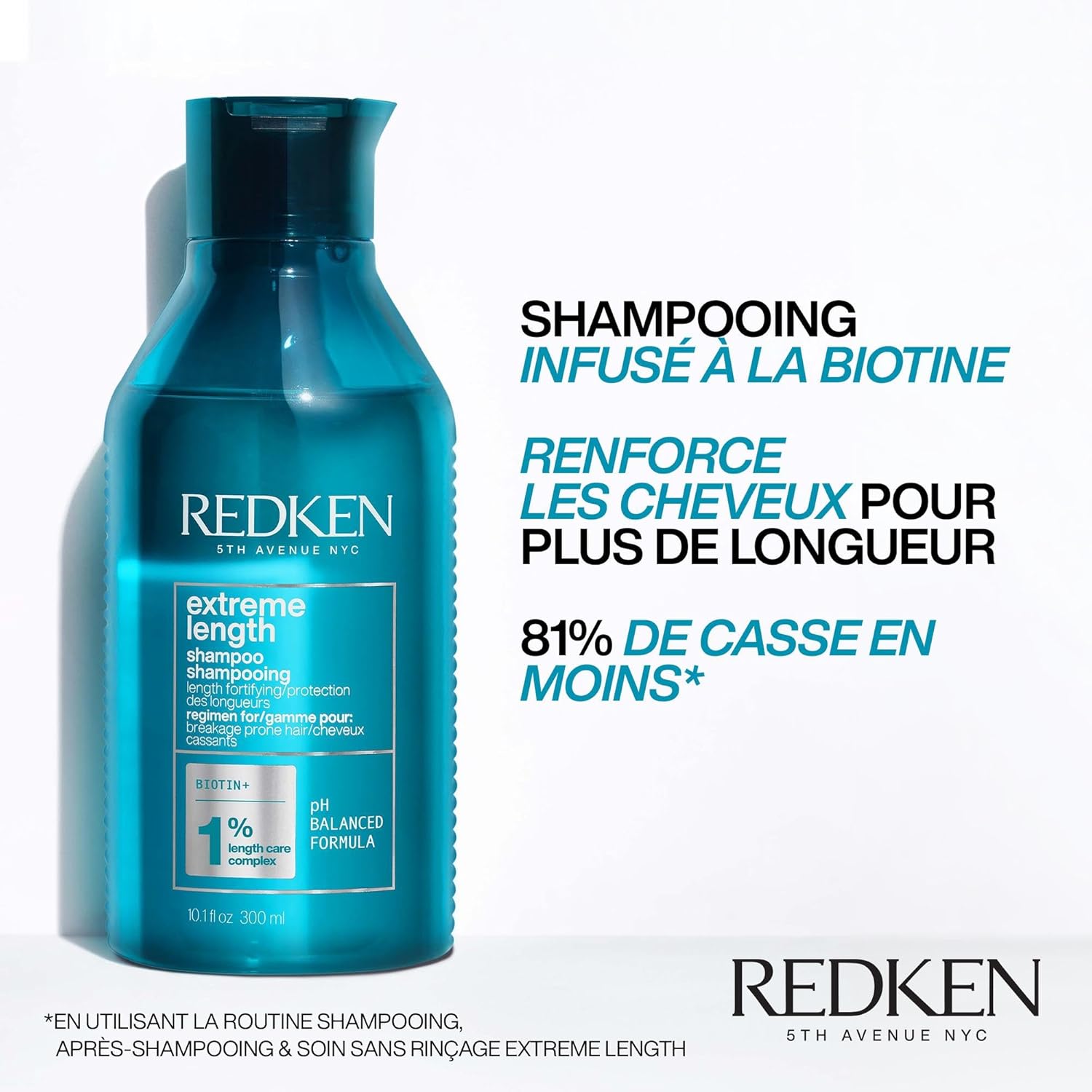 Thumbnail 1 de REDKEN Extreme Length – Shampoing fortifiant biotine & huile de ricin, nettoie en douceur (sans silicone, vegan) 300 ml