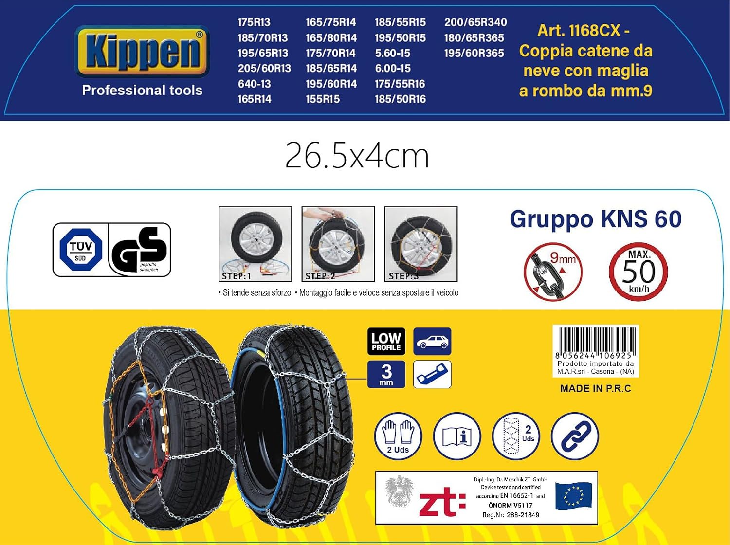 Thumbnail 2 de Kippen 1168CX KNS 60 – łańcuchy śniegowe 9 mm z rombowym ogniwem
