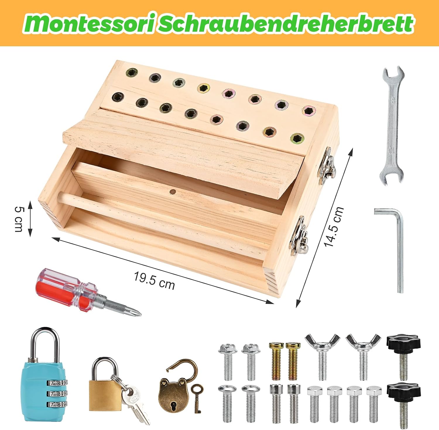 Thumbnail 1 de Wooderma Montessori Puzzle Brett für Kinder 3–5 Jahre