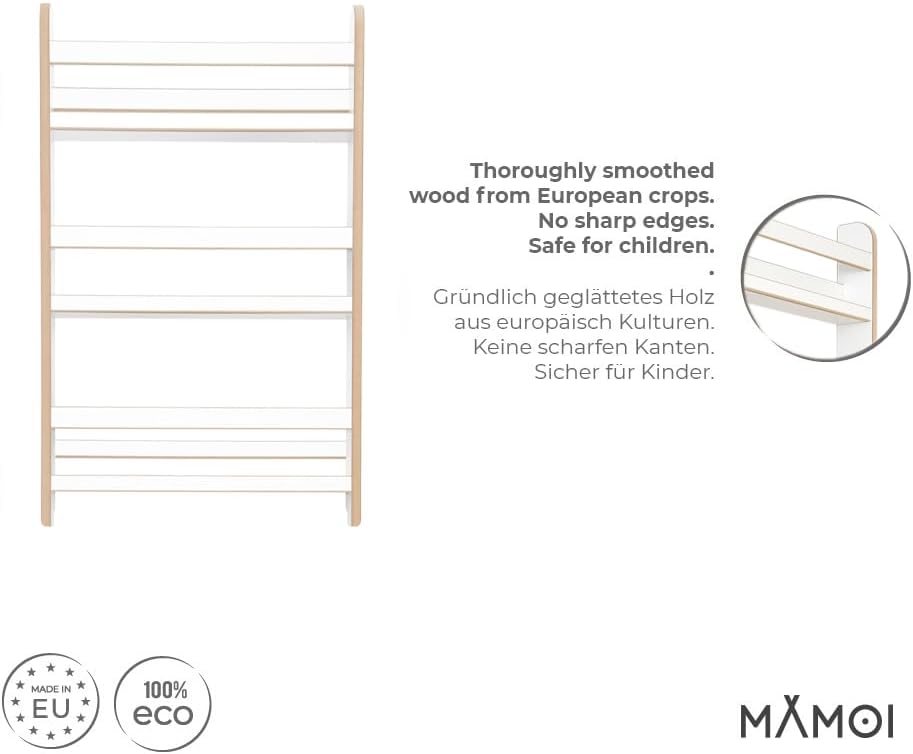 Thumbnail 3 de MAMOI Kinderbücherregal aus Holzwerkstoff – stabiles Montessori‑Regal für Kinderzimmer