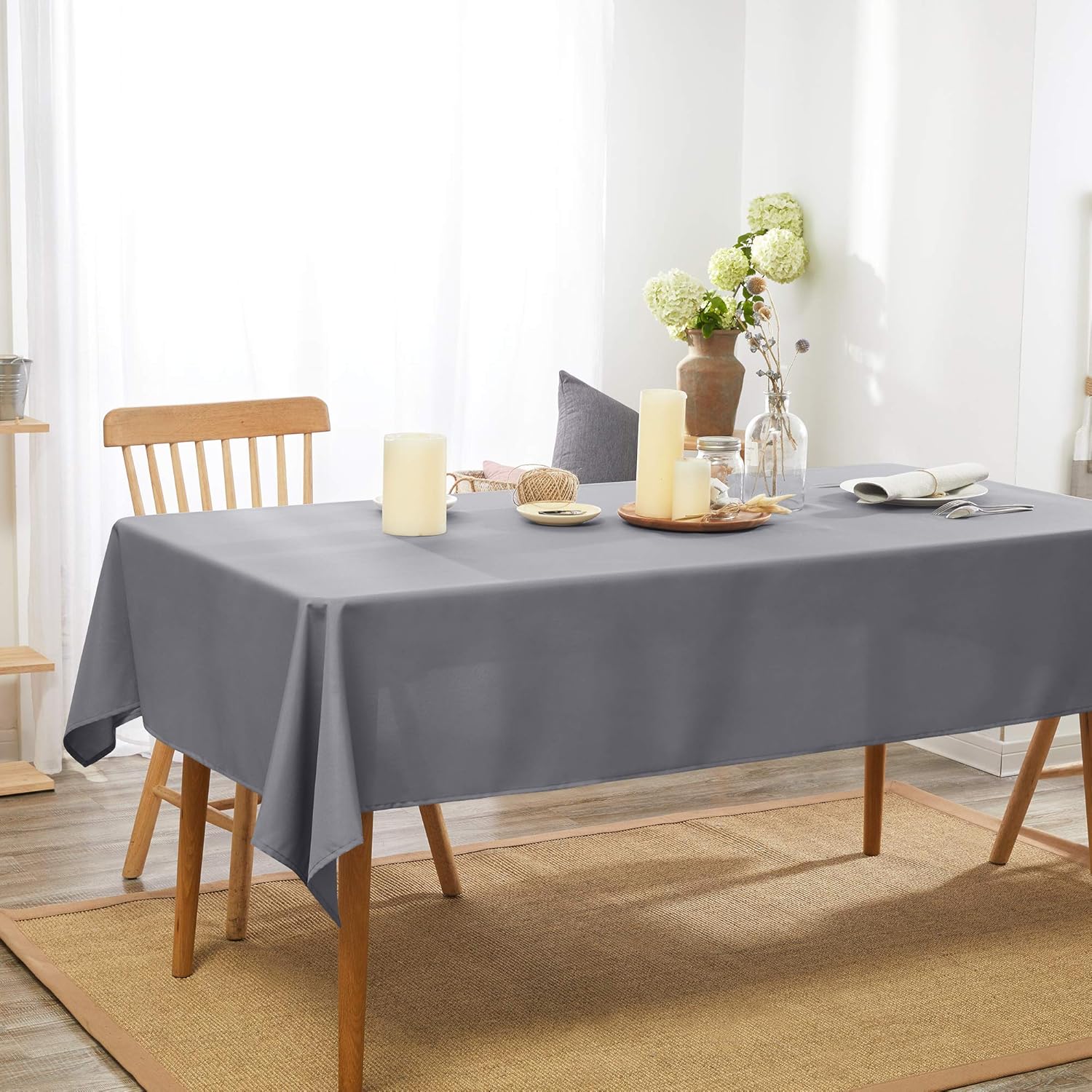 Detalle 2 de Deconovo Nappe 132x178cm anti-tâche gris