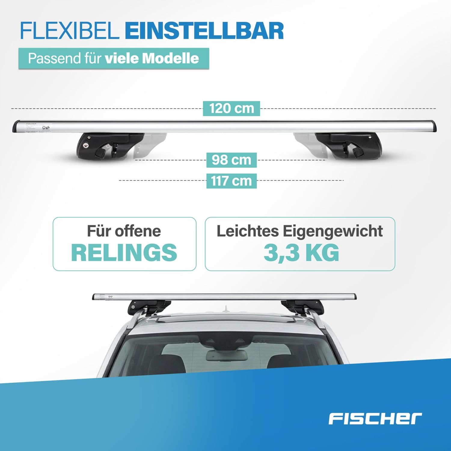 Detalle de FISCHER Relingträger Topline L 90 kg
