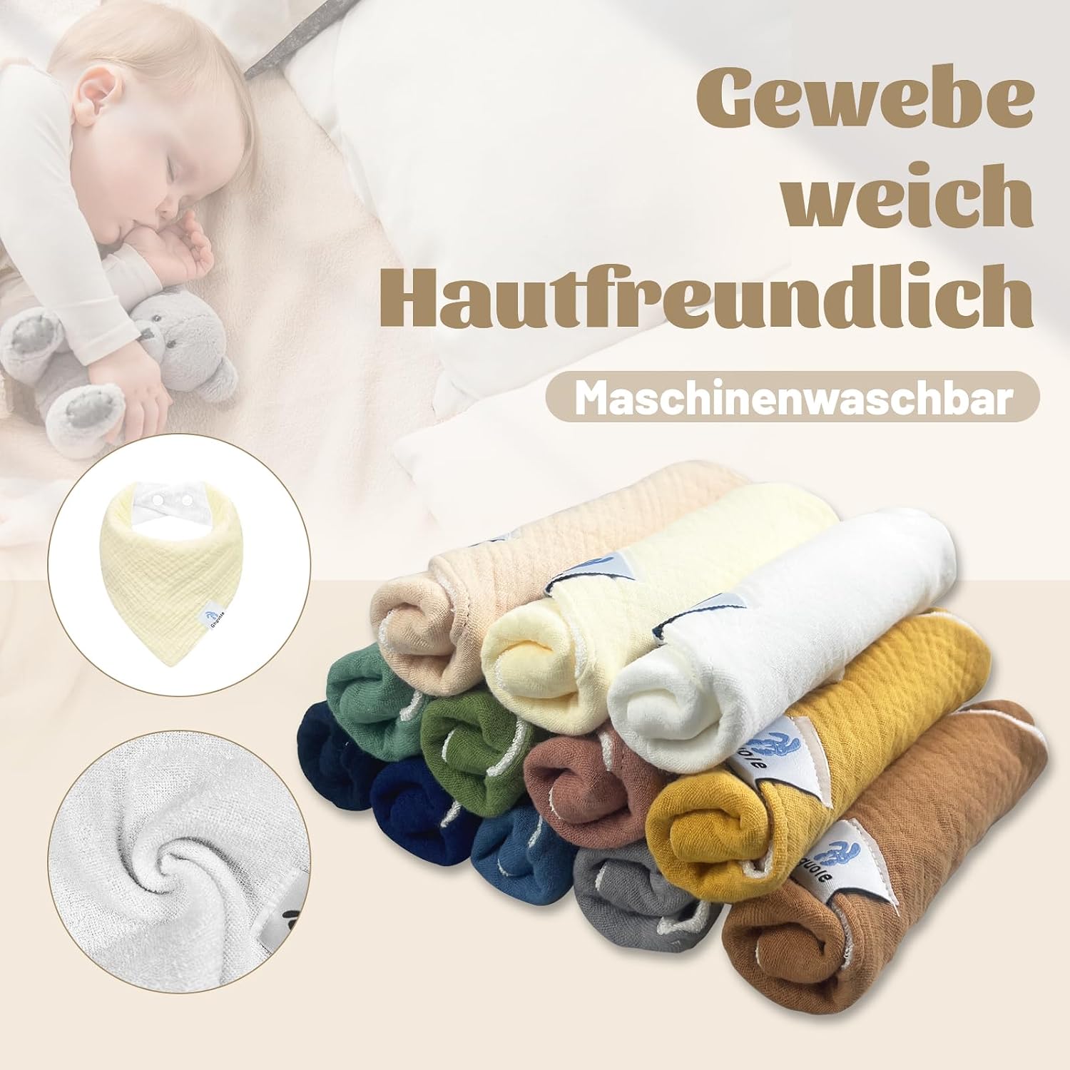 Thumbnail 2 de Baby Lätzchen Dreieckstuch 12er Pack
