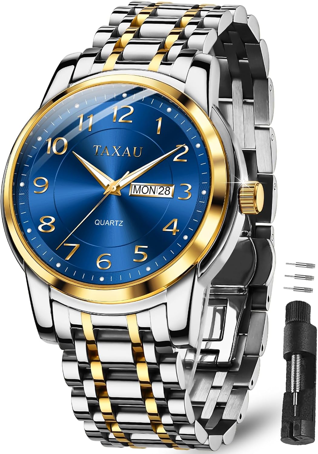 Detalle de Taxau Herrenuhr Silber Edelstahl 41 mm