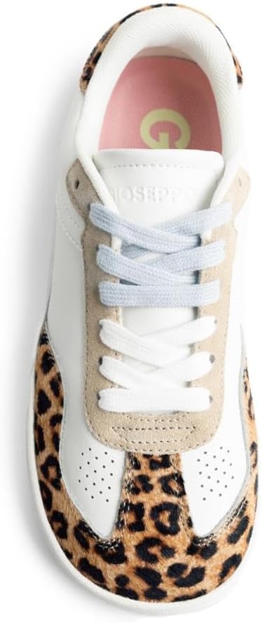 Detalle de GIOSEPPO Femme Enkare Basket : baskets cuir à motif zèbre avec touches lumineuses