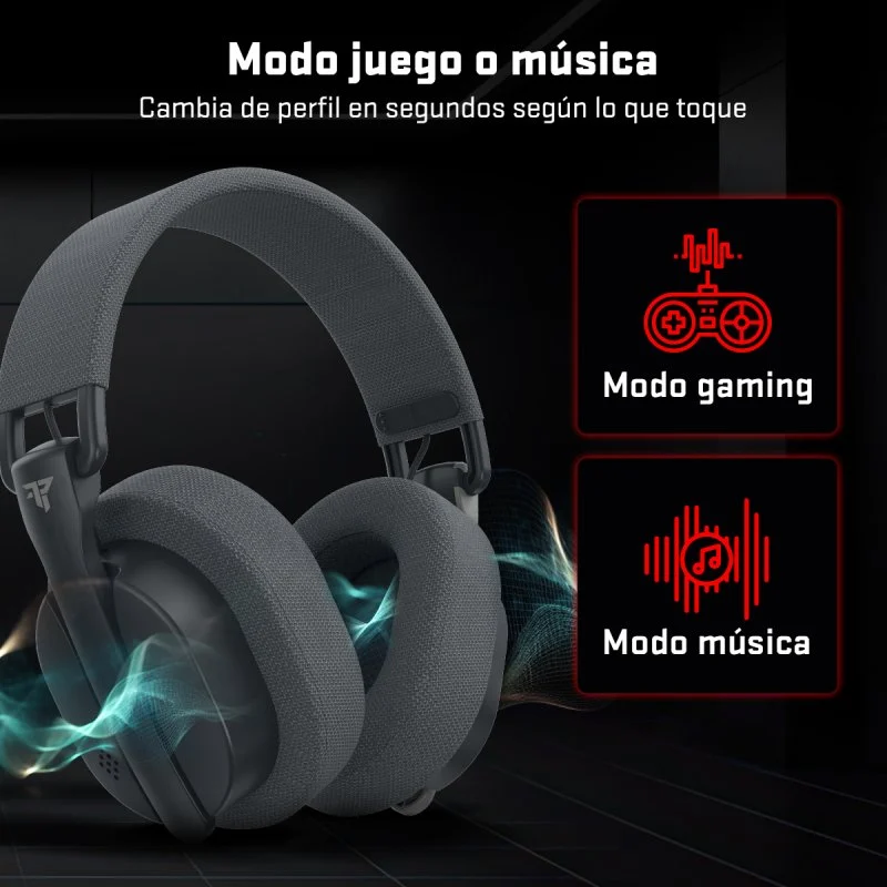 Detalle de Tempest FlexWave: Auriculares Gaming Inalámbricos para PC/Consolas con Triple Conexión