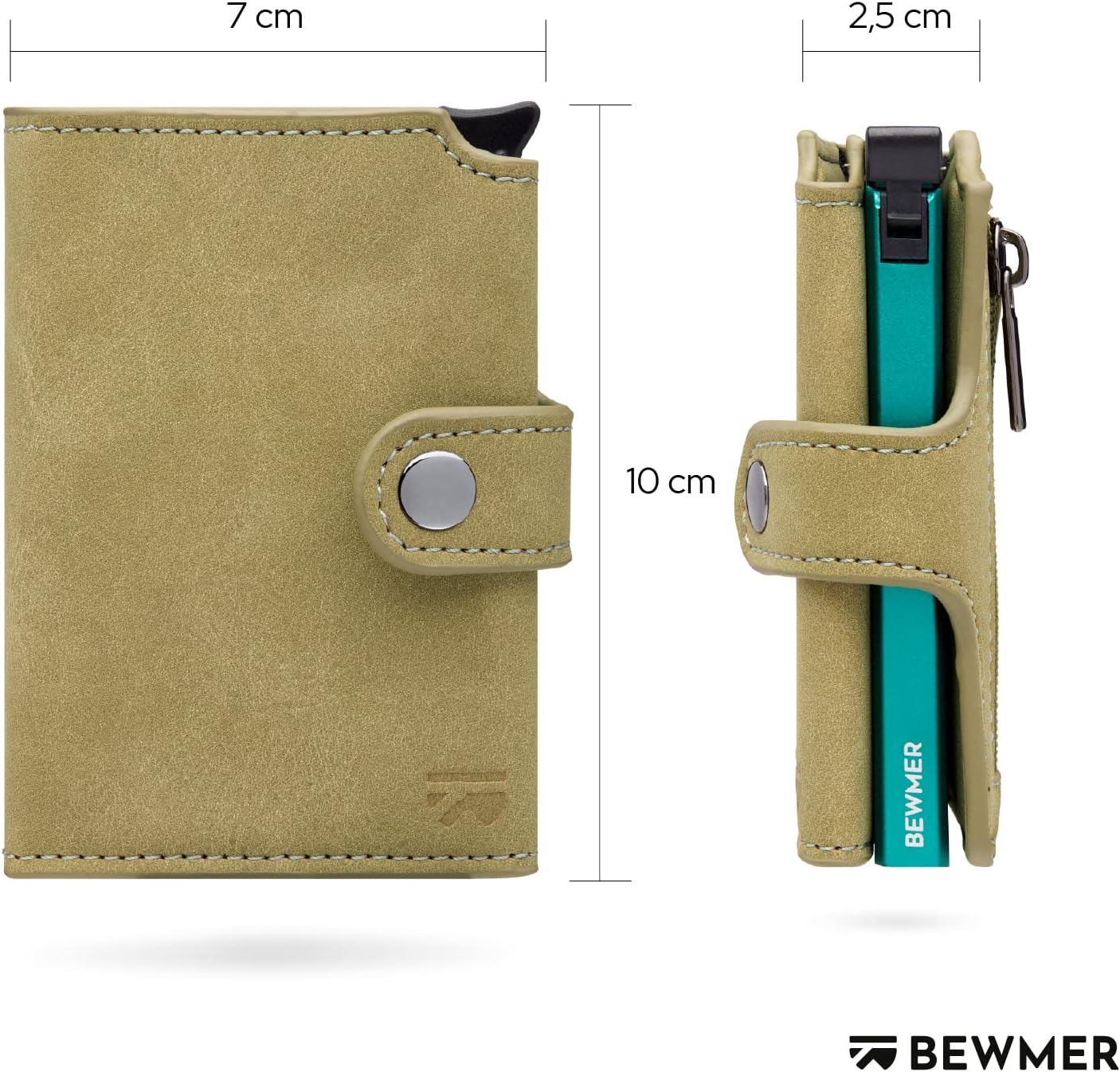 Thumbnail 4 de BEWMER v2 Portafoglio Uomo Slim in Similpelle con Protezione RFID – Portacarte per 9 Tessere + Portamonete