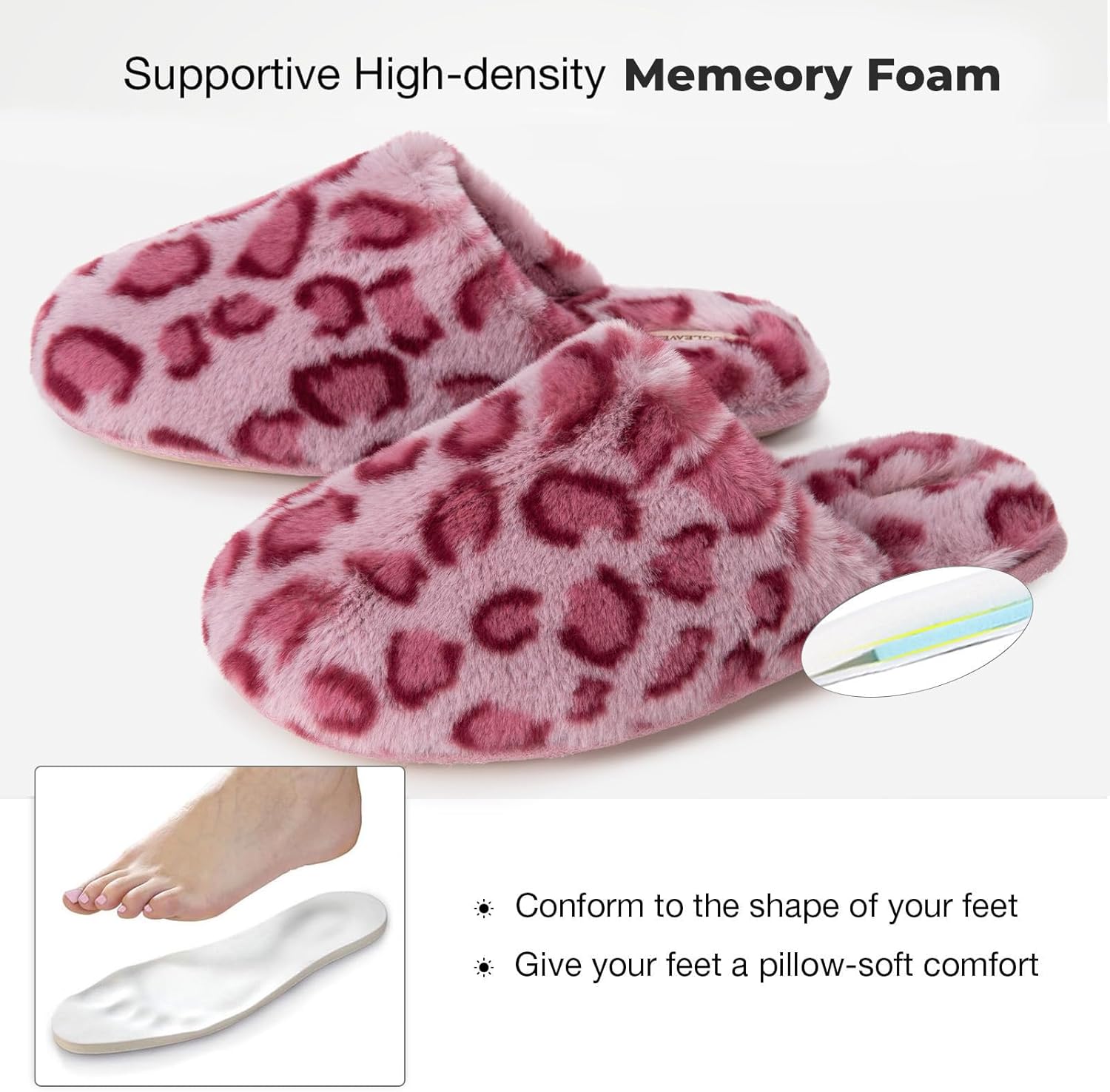 Thumbnail 5 de Snug Leaves Women's Fuzzy Scuff Slippers Memory Foam