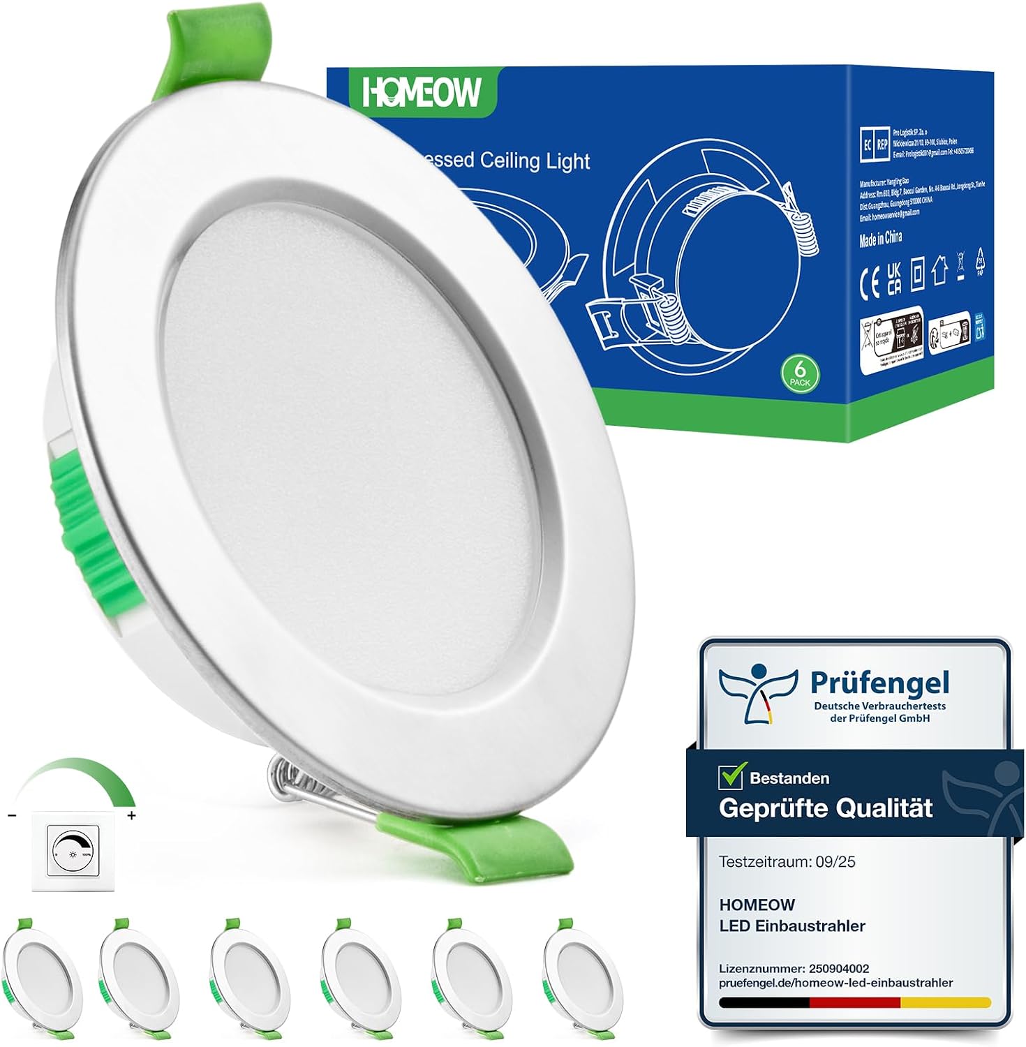 Detalle de HOMEOW 6er Set LED Spots 5W 24mm flach