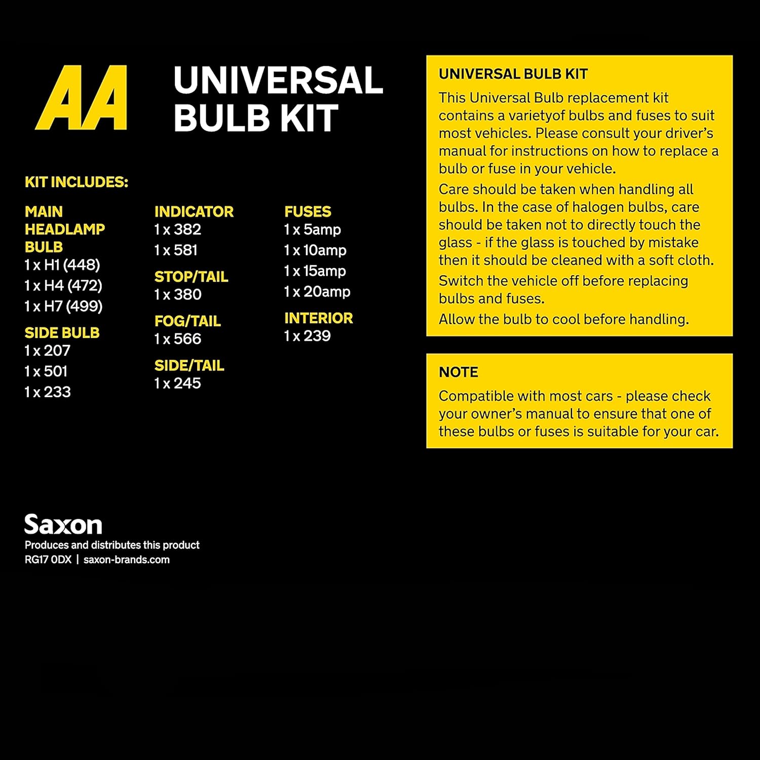 Thumbnail 4 de AA Universal Bulb and Fuse Kit for Cars and Other Vehicles AA0200