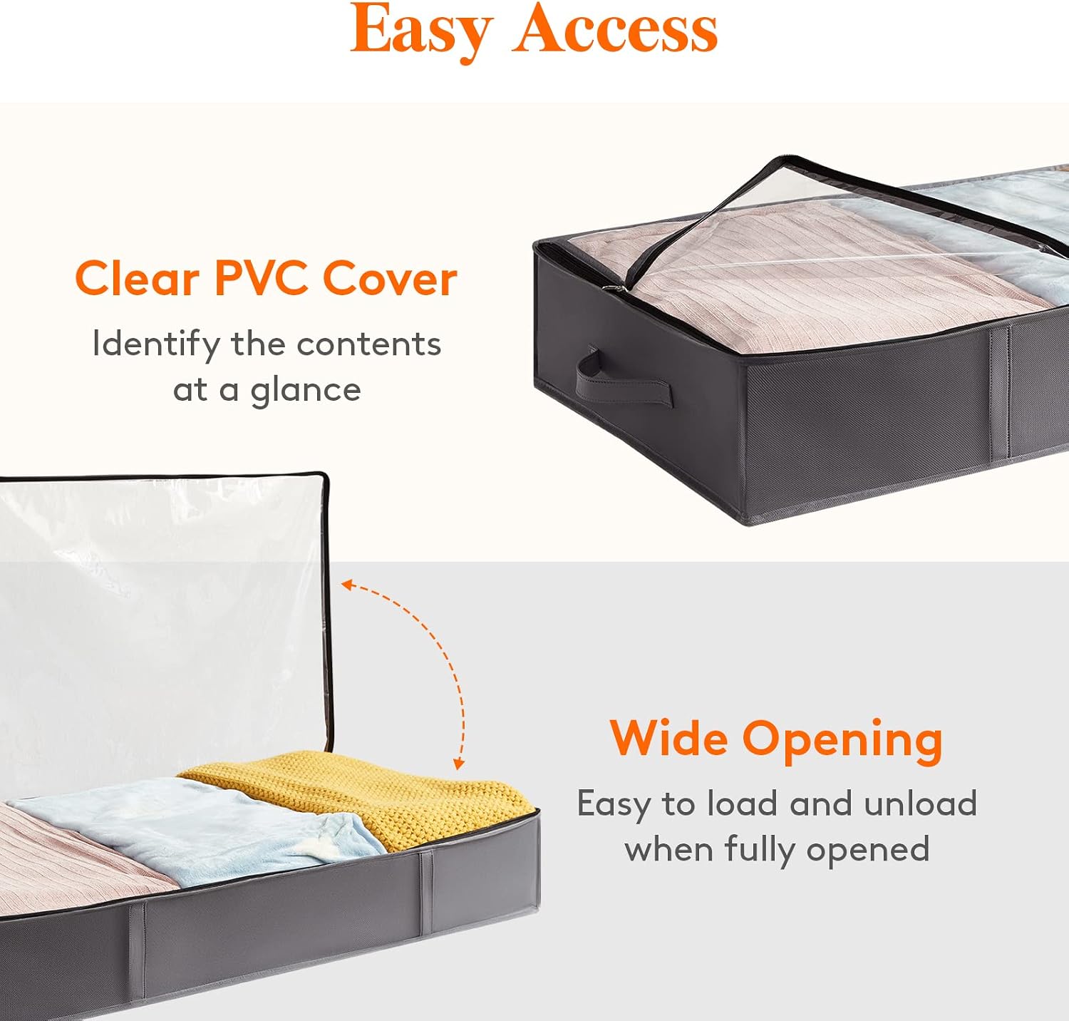 Detalle 1 de Lifewit 22142 Under-Bed Storage Bags, 6 x 75L, Grey