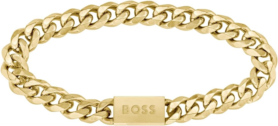 Detalle de BOSS Jewelry Gliederarmband Herren CHAIN FOR HIM – Edelstahl, IP-Gold/ Silber, Innenumfang 19 cm