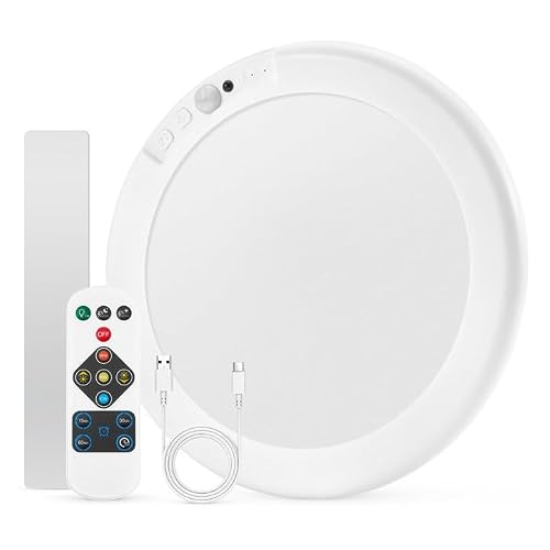 Detalle de Bojim Lámpara inalámbrica con sensor de movimiento para baño y trastero – 6000 mAh, IP44