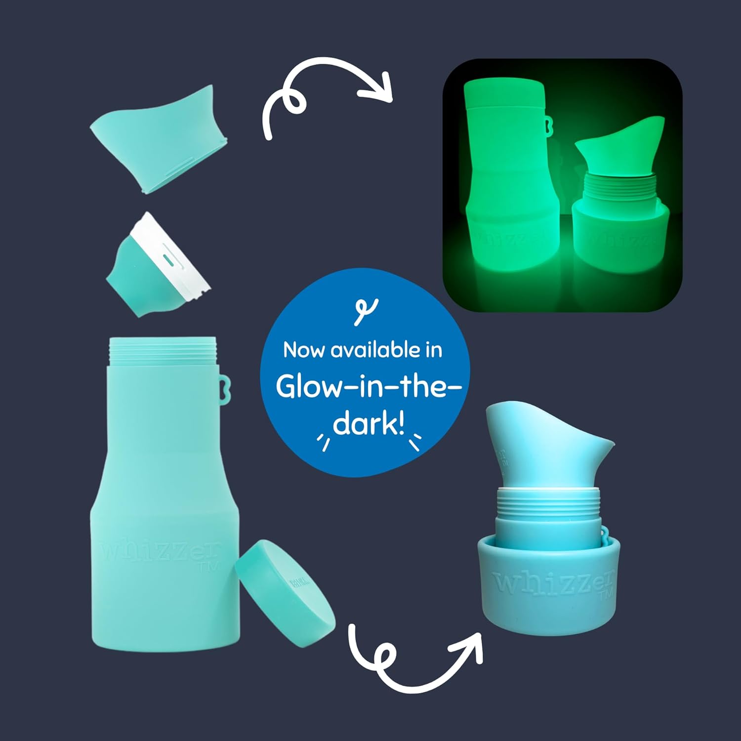 Thumbnail 3 de Whizzer™ - Discreet Portable Toilet for Adults: 500ml Silicone Urinal for Travel, Festivals, Camping and More