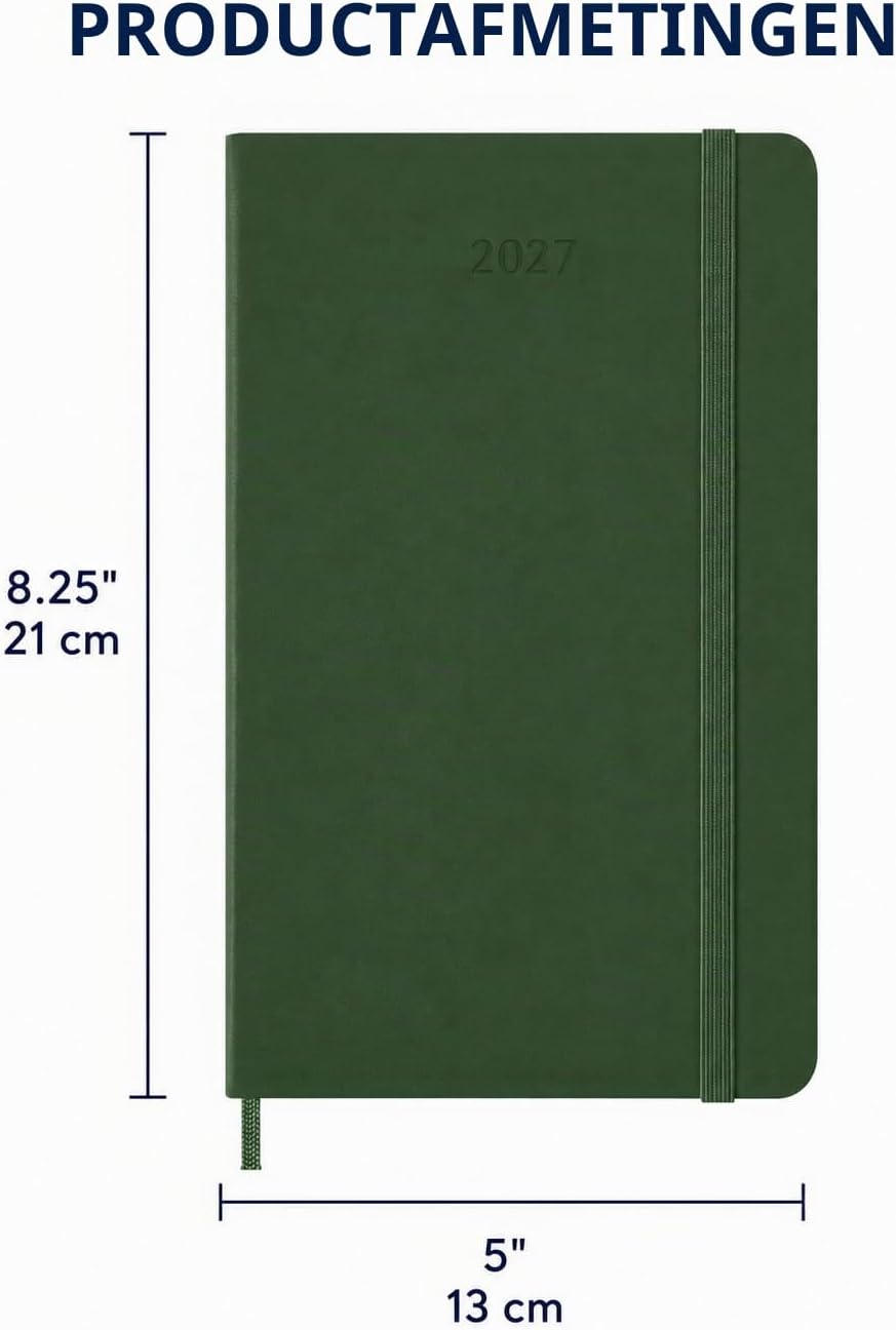 Thumbnail 1 de Moleskine DHK1512WN3Y27 Weekplanner 2027, hardcover, 13 x 21 cm, mirtegroen