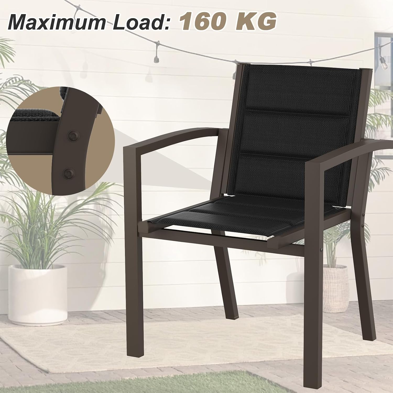Thumbnail 4 de JUMMICO Sedia da Esterno Alluminio Robusta 160 kg
