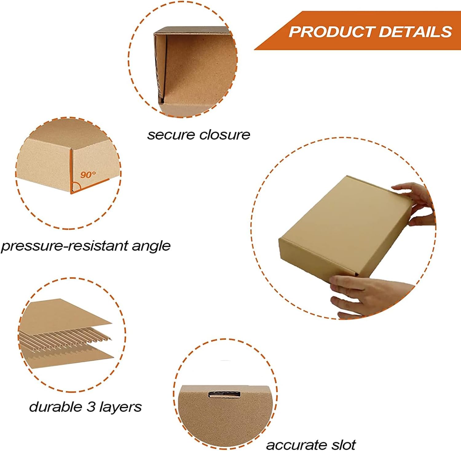 Thumbnail 3 de RLAVBL 25 Pack Shipping Boxes (9x6x2 in) Brown Corrugated Cardboard
