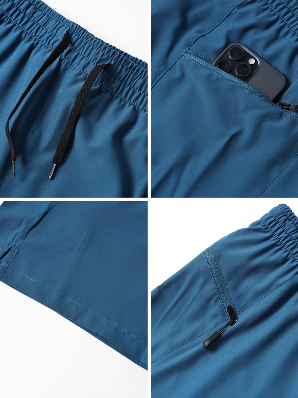 Detalle de Tansozer Men’s Swimming Shorts with Liner and Zipper Pockets – Quick Dry Boardshorts
