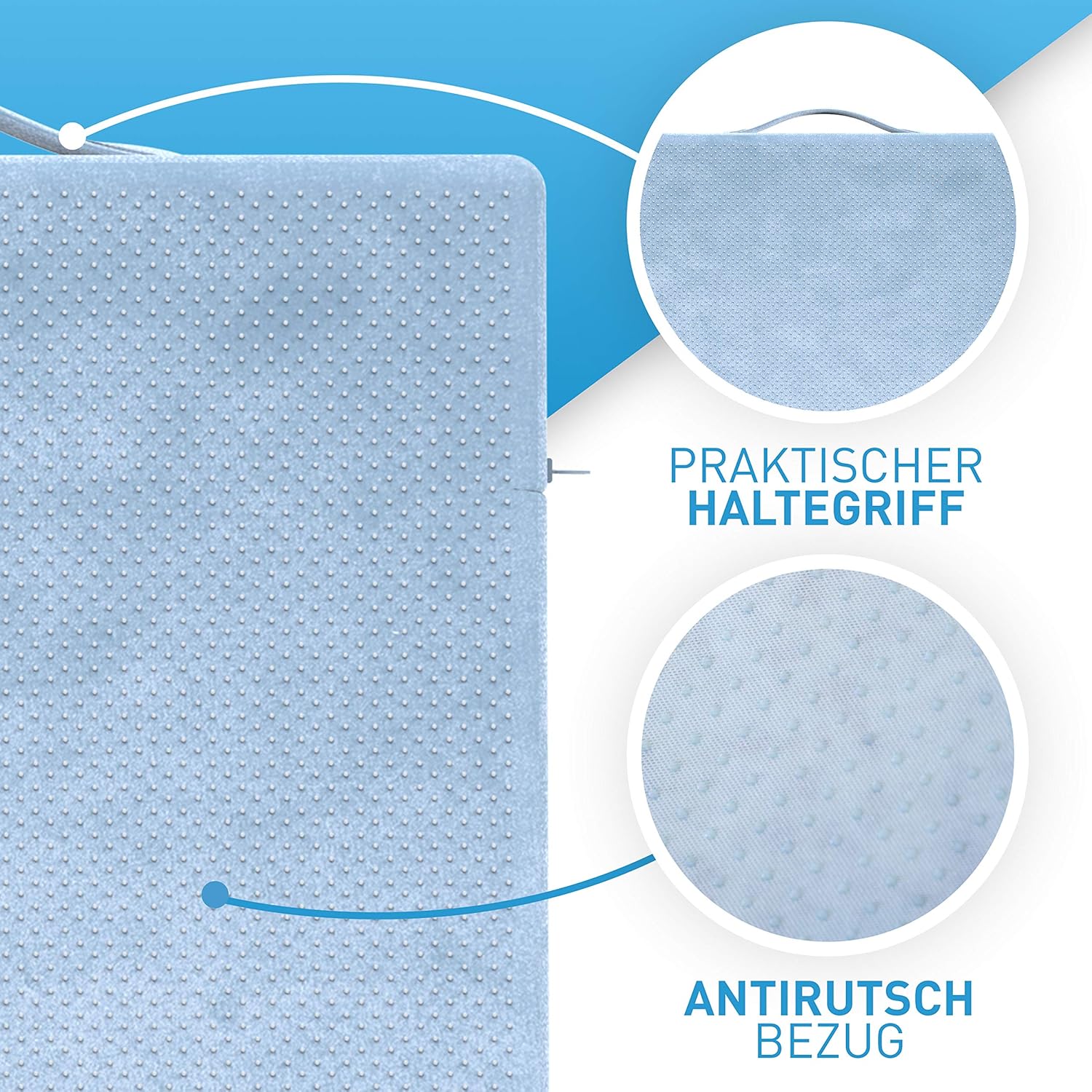 Thumbnail 4 de FLIPLINE Coussin chaise bureau en bleu — coussin ergonomique en forme de cuña pour soulager le bas du dos