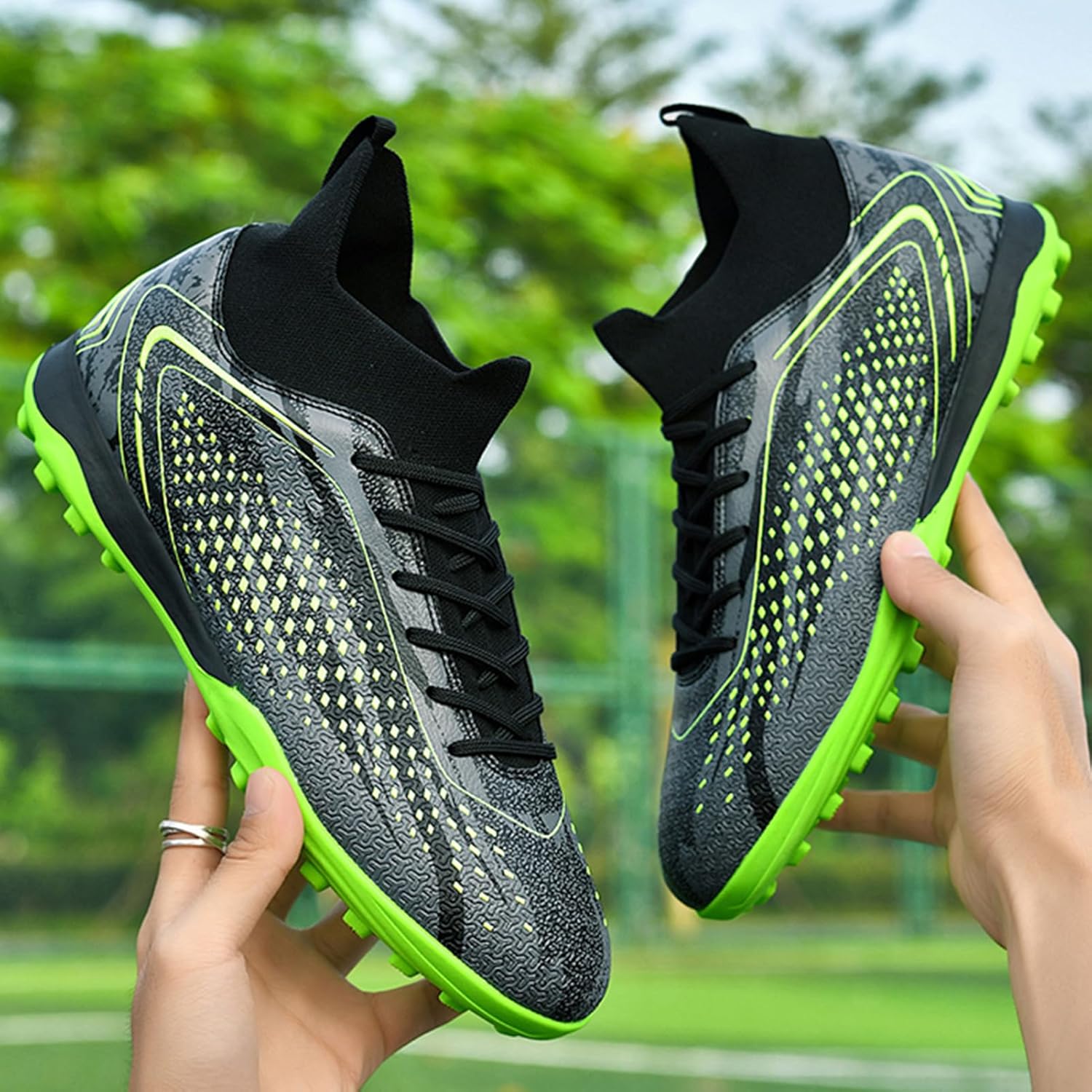 Thumbnail 1 de Donbest Fußballschuhe für Kinder (Jungen) – High-Top Kunstrasen Kickschuhe mit Schnürung