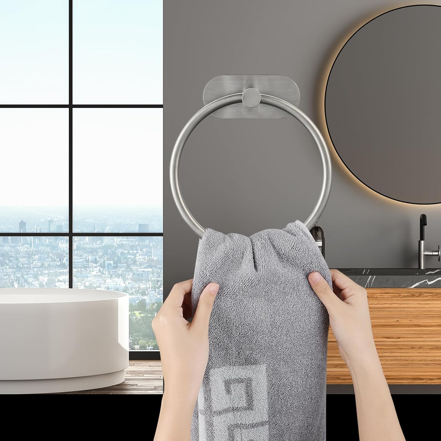 Thumbnail 6 de Markcco Self-Adhesive Towel Ring 2 Pack