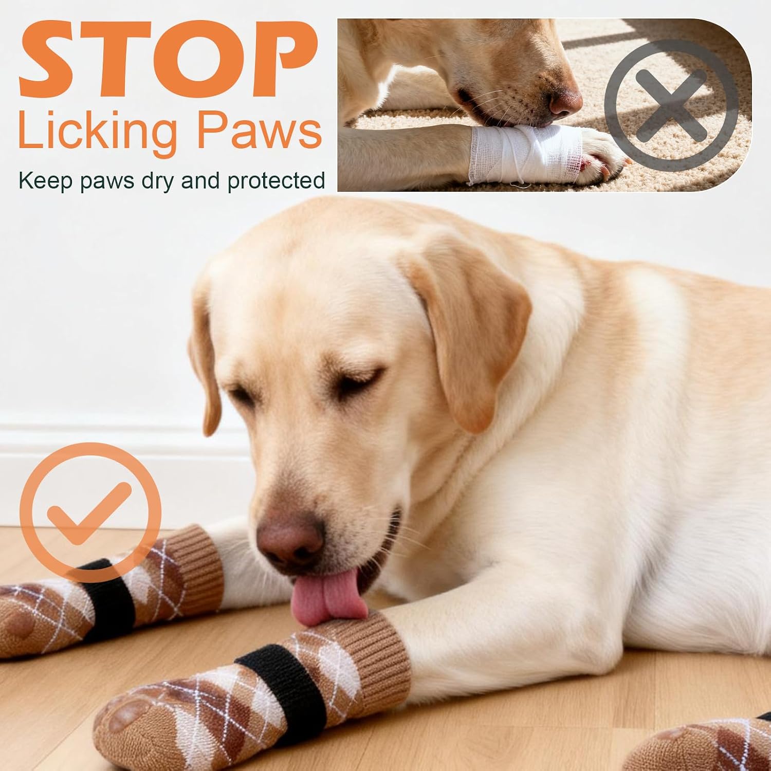 Thumbnail 6 de EXPAWLORER Dog Socks Khaki XS 4 Pack