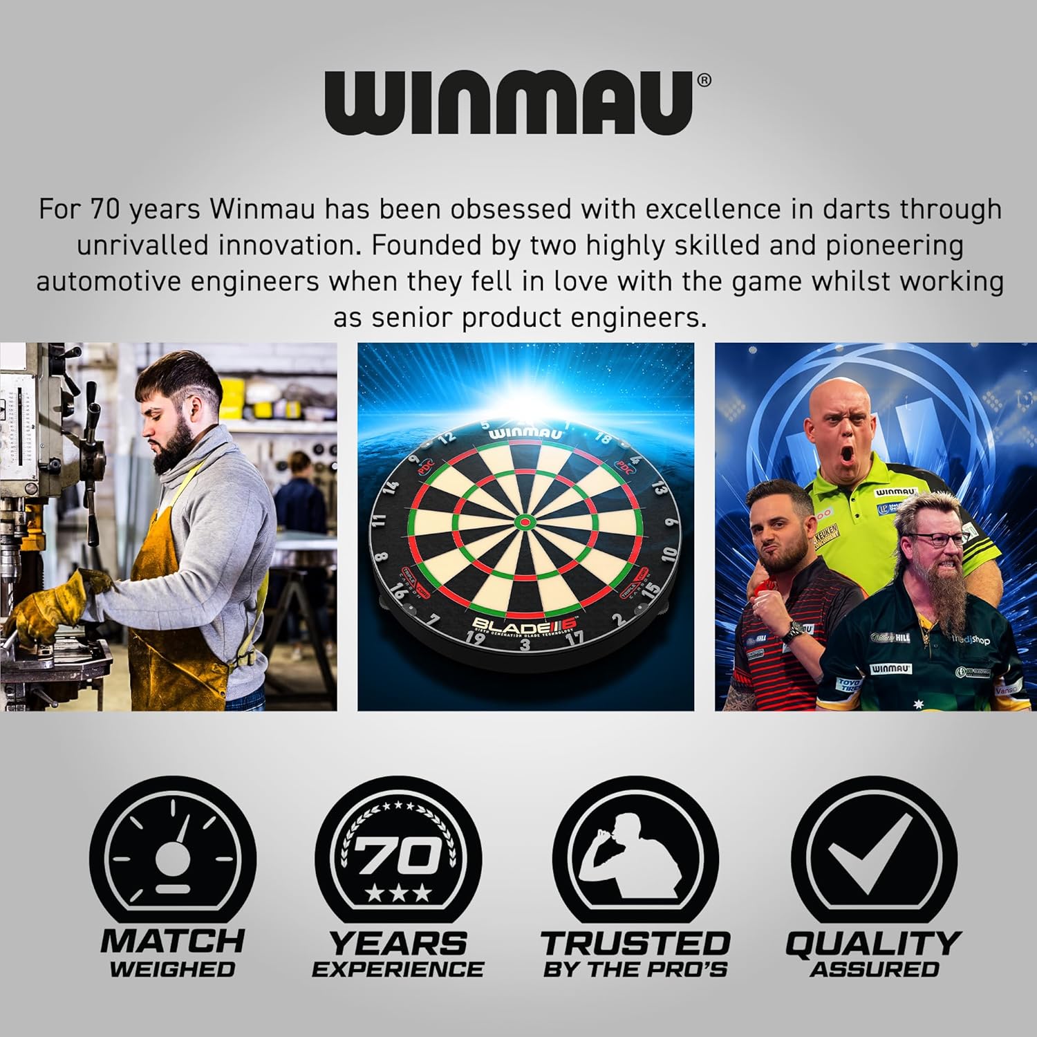 Detalle 2 de WINMAU Skull Deluxe Dartboard Cabinet Set – Veneer-Effect Wood, Magnetic Closure
