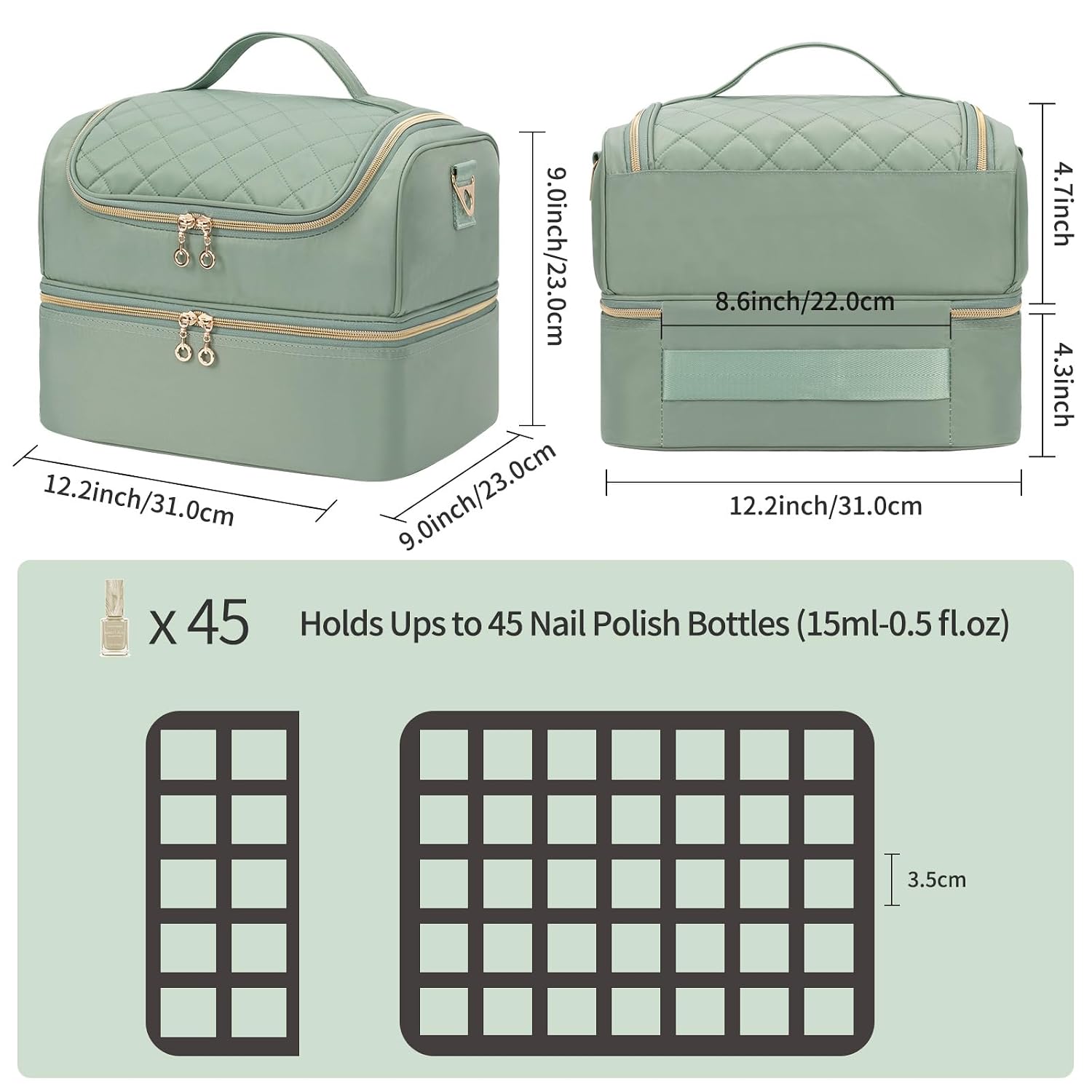 Detalle 2 de Nail Polish Organizer Case for 45 Bottles