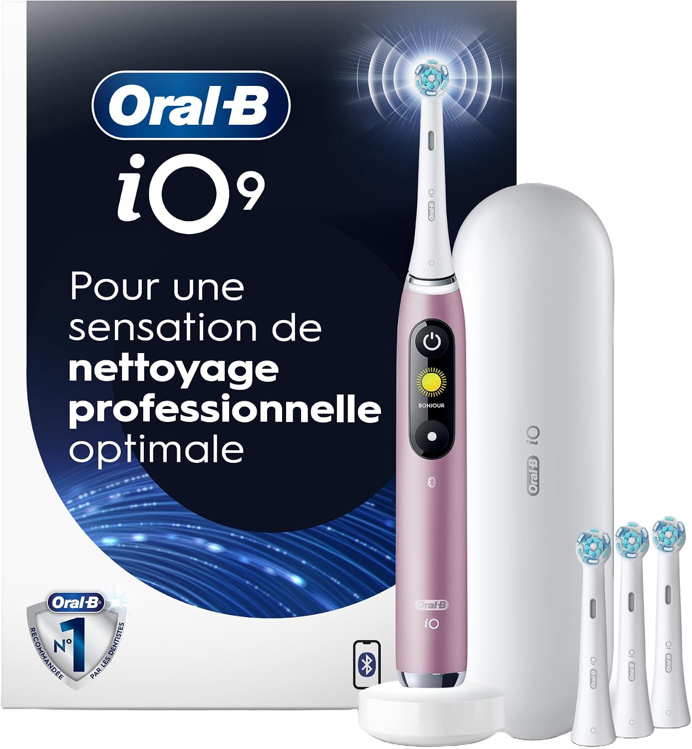 Detalle 2 de Oral-B iO9 Genius iO M9.4A1.1A Electric Toothbrush, Rose Quartz, 7 Modes