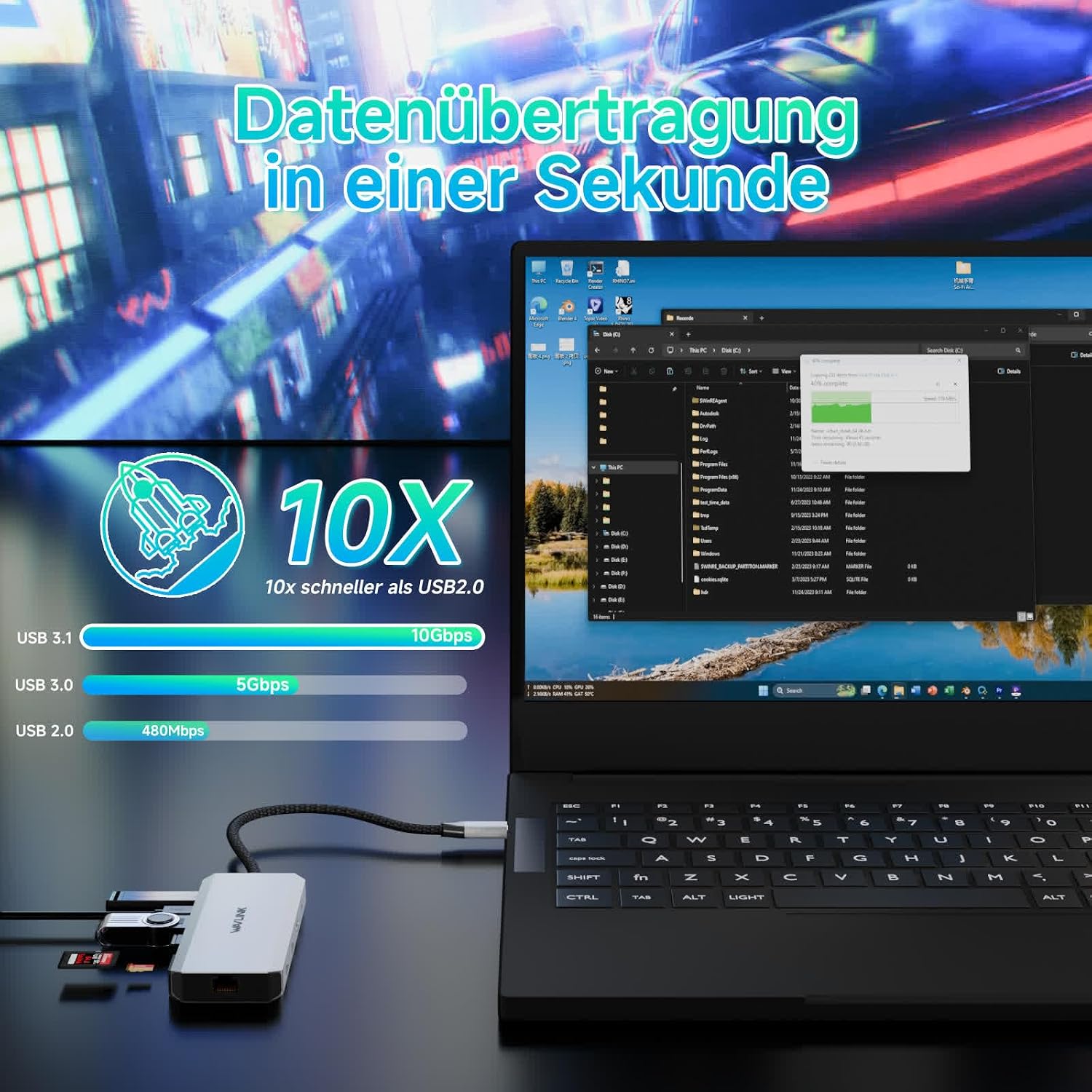 Thumbnail 2 de WAVLINK Laptop Docking Station 12-in-1