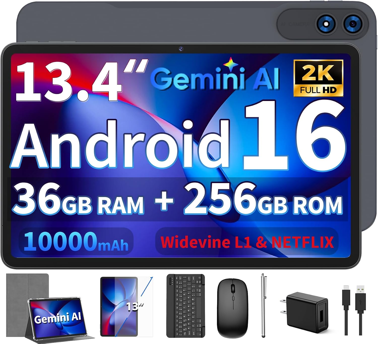 Detalle de YLEEBG Android tablet, 13.4-inch display
